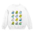 Cody the LovebirdのChubby Bird セキセイインコ大集合 Crew Neck Sweatshirt