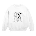 動物王国🎶の眠いアルパカとクマと牛 Crew Neck Sweatshirt