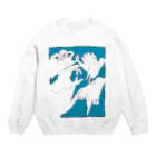 おのまとぺのキミの手、僕の手(青) Crew Neck Sweatshirt