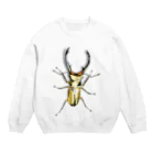 Drecome_Designのいたずらデザイン(でかいエラフスホソアカクワガタついてますよ) Crew Neck Sweatshirt