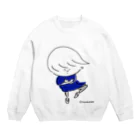 イラストレーター/津野田千里のおどりたいきもち あお Crew Neck Sweatshirt