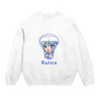 水飼 瓶魚のらいとアクア_1★瑠璃花　クールブルー Crew Neck Sweatshirt