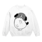 マツバラのもじゃまる心配　白黒 Crew Neck Sweatshirt