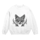 Aya@爬虫類グッズの猫と金魚 Crew Neck Sweatshirt