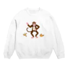 ジルトチッチのデザインボックスのお猿のひげおがオッス、バナナです〜！ Crew Neck Sweatshirt