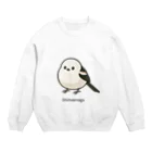 もふもふエナガ堂のもふもふシマエナガTシャツ｜癒し系どうぶつデザイン Crew Neck Sweatshirt