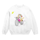 星子グリーン工房のほのぼの猫  ねこ と バイク Crew Neck Sweatshirt