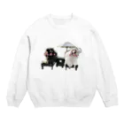 Lilienのベンチ パラソルアジサイ Crew Neck Sweatshirt