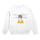 サエリの落書きのFlower blooms on the head. Crew Neck Sweatshirt