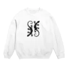 ツバメ堂のしましまのグレーのトカゲ二匹 Crew Neck Sweatshirt