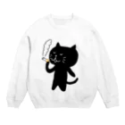 えかきにゃんこのお店♪のくろねこタバコ・・ Crew Neck Sweatshirt