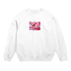 ♡Hearty flowers♡のRose (pink) Crew Neck Sweatshirt