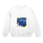 ♡Hearty flowers♡のRose (blue) Crew Neck Sweatshirt