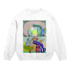 ふっかふっかひゅーんの植物と人物 Crew Neck Sweatshirt