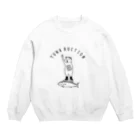 Aliviostaのマグロのセリ ハムスター 動物イラストアーチロゴ Crew Neck Sweatshirt