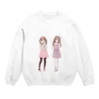 萌花のTwo girls Crew Neck Sweatshirt