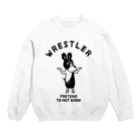 Aliviostaの悪役プロレスラー ヒール イラストアメカジロゴ Crew Neck Sweatshirt