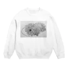 光平洋子のかしこいプーリー犬が転がる。 puli illustration  Crew Neck Sweatshirt