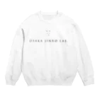 大阪人狼ラボの復刻版ロゴ(黒/後プリント) Crew Neck Sweatshirt