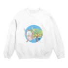 ★いろえんぴつ★の木から飛び移るオランウータンさん Crew Neck Sweatshirt