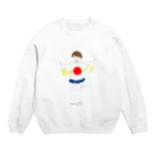 ひらめのビューンとしてるおんなのこ Crew Neck Sweatshirt