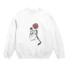 クロネコちゃん。の手とバラ Crew Neck Sweatshirt