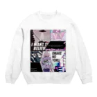 おまけの夜のNight Drive White Crew Neck Sweatshirt