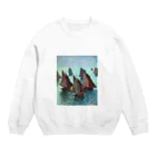 Art Baseのクロード・モネ/ 1868 / Fishing Boats, Calm Sea Crew Neck Sweatshirt