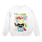 ねことりむし★CAT BIRD INSECTの雑巾がけと足跡（リメイク） Crew Neck Sweatshirt