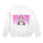 循環性飽食のツインテピンクメイドちゃん Crew Neck Sweatshirt