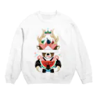 ねことりむし★CAT BIRD INSECTのカブトムシと西瓜（リメイク） Crew Neck Sweatshirt