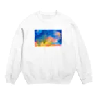 絵描き屋青ちゃんの水彩/朝焼けの色 Crew Neck Sweatshirt