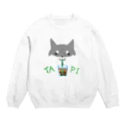 あずき母のタピ柴さん（黒柴） Crew Neck Sweatshirt