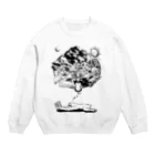 Poooompadoooourのなまけものの夢　モノクロ Crew Neck Sweatshirt