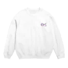 おもち屋さんのごろごろねこ（紫） Crew Neck Sweatshirt