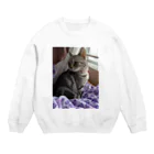 CarrieMomの見返り美猫キャリー1  Crew Neck Sweatshirt