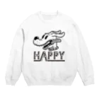 nidan-illustrationのhappy dog (black ink) スウェット