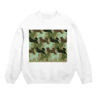 onehappinessのシベリアン ハスキー　迷彩柄 Crew Neck Sweatshirt