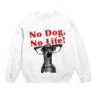 イロハのNo dog,No life! 赤 Crew Neck Sweatshirt