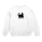 ツバメ堂の黒猫 Crew Neck Sweatshirt