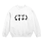 梅味の三人のうさぎ Crew Neck Sweatshirt