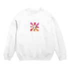 ご飯おいしいのおこるとこわいねこ Crew Neck Sweatshirt