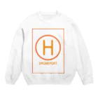 ぎのうし群のドローンポートオレンジイエロー Crew Neck Sweatshirt