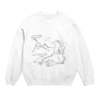 煮谷のいっぷく恐竜さん Crew Neck Sweatshirt