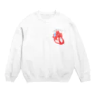 Girl_To_Ladyの心臓らぶ Crew Neck Sweatshirt