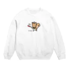 pinkychocolatの天才りす画伯　ごはんだよ Crew Neck Sweatshirt