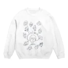 神戸雑貨屋solmu てんちょーのsolmuちゃん(総柄)モノクロ Crew Neck Sweatshirt