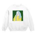 Girl_To_LadyのBlue Hair Girl Crew Neck Sweatshirt