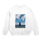 はくの青い少女 Crew Neck Sweatshirt