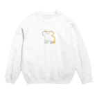 りゅうのすけの楕円形の顔のネコ Crew Neck Sweatshirt